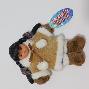 Artic Circle Alaskan Friends Eskimo 8" Soft Plush Doll with pom poms